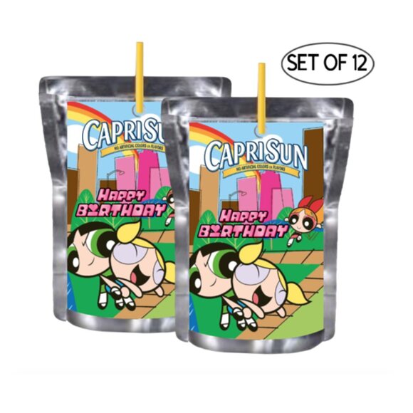 Custom Happy Birthday Hero Juice Pouche Labels, Set of 12, Multi-color - Picture 4 of 4